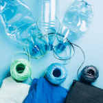 Green textiles created from thermomechanical recycled polyester, turning plastic bottles into eco-friendly fabric yarns